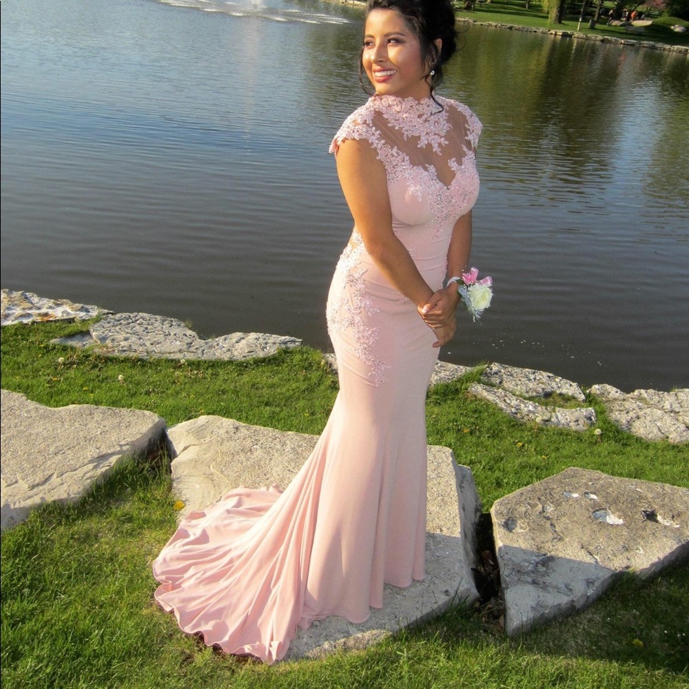 Pale pink prom dress